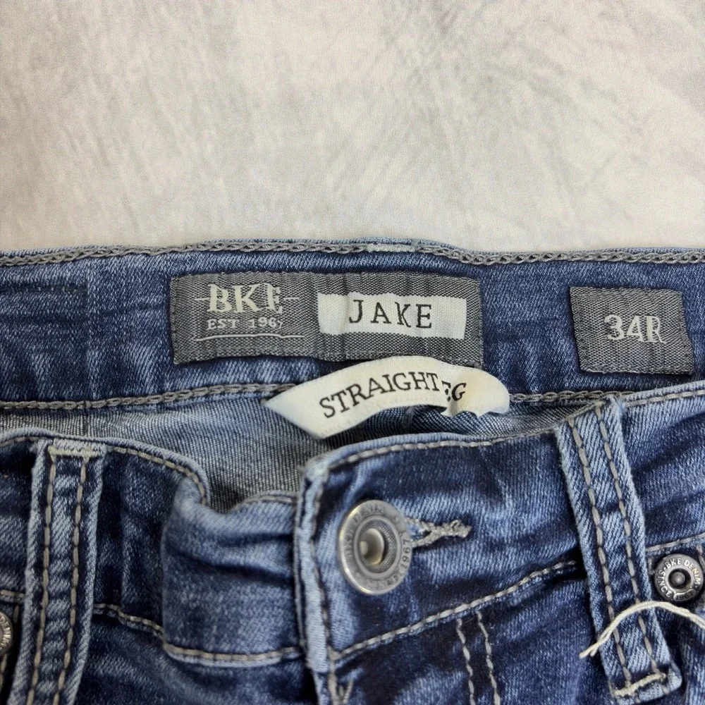 BKE Jake 34R Denim Jean Shorts‎ Blue Distressed Cutoff Frayed Hem